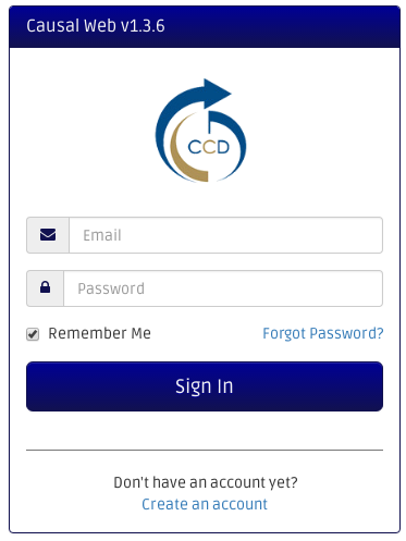 Causal Web User Login Page