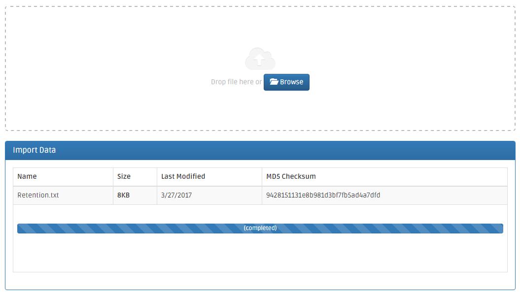 Causal Web Uploading Data progress Page