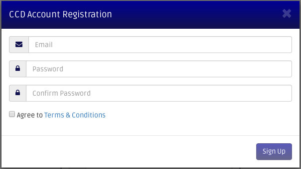 Causal Web User Registration Page